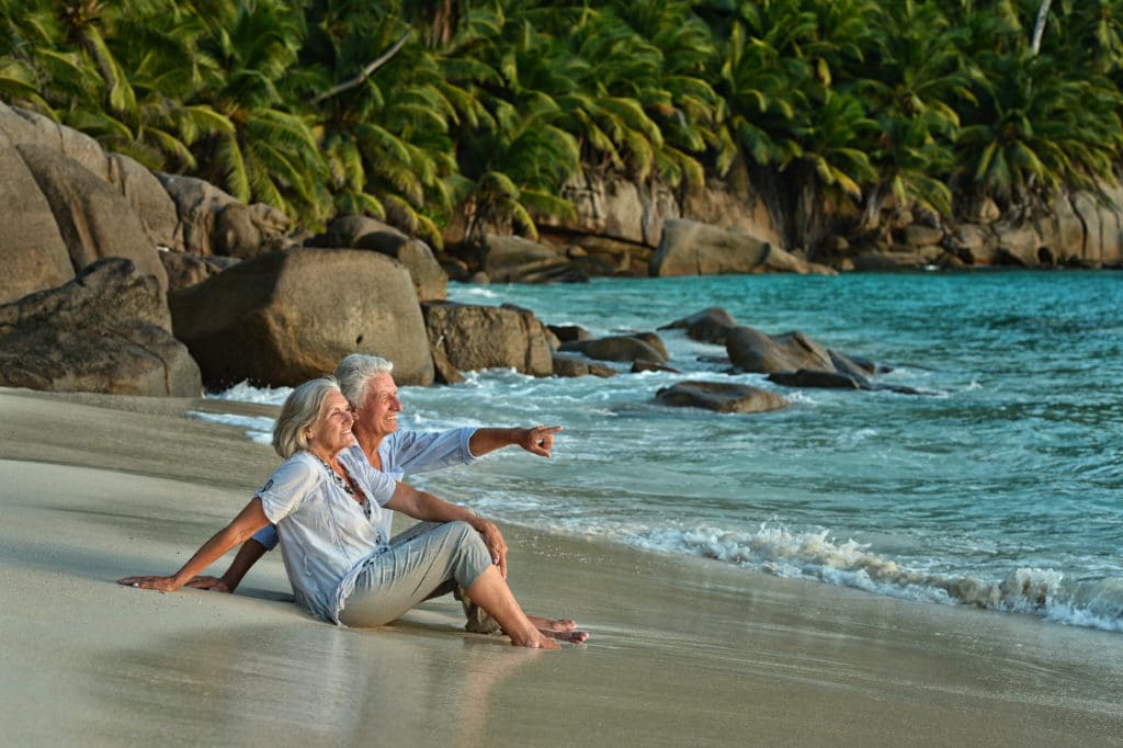 economic citizens enjoying beach in the caribbean