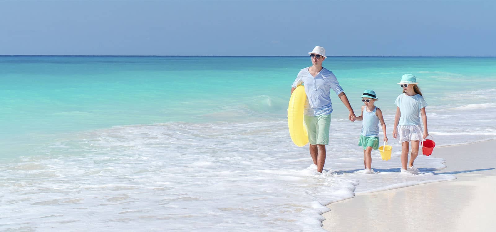 Family enjoying the beach