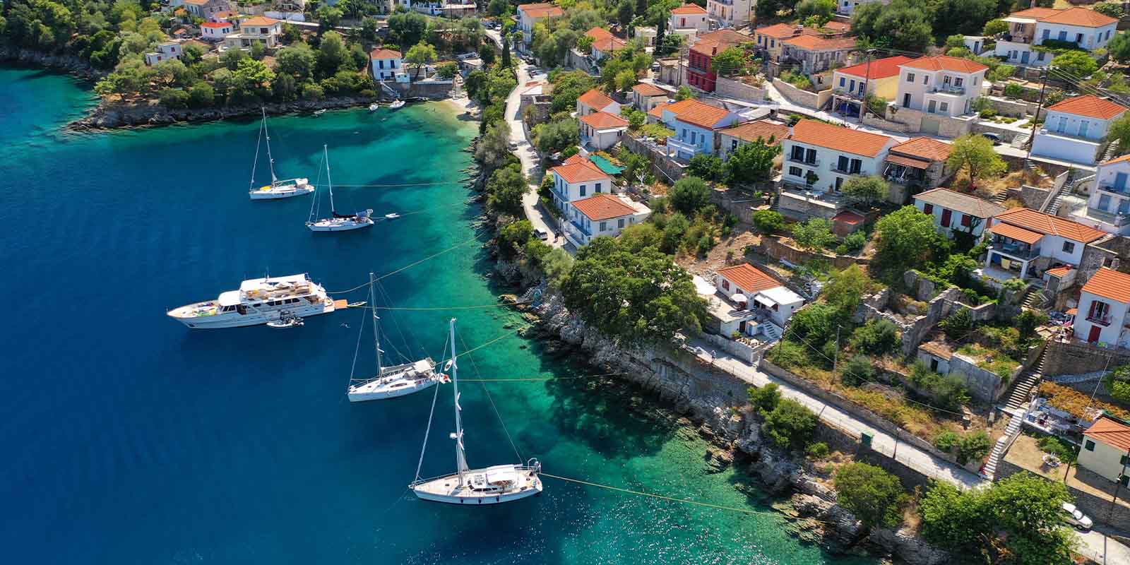 Aerial view of Greek coast - Greece Golden Visa Program