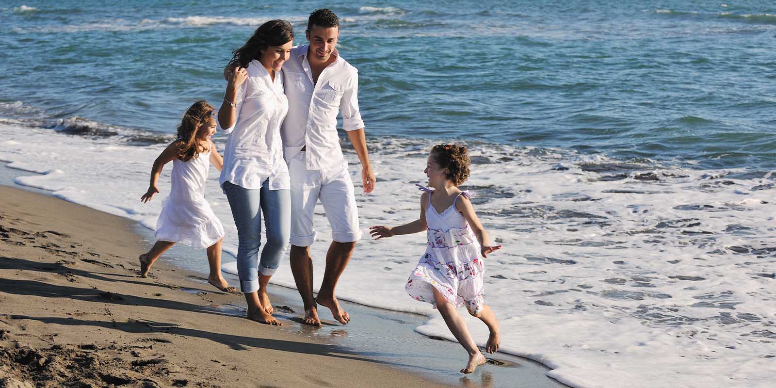 Family enjoys the beach in Grenada