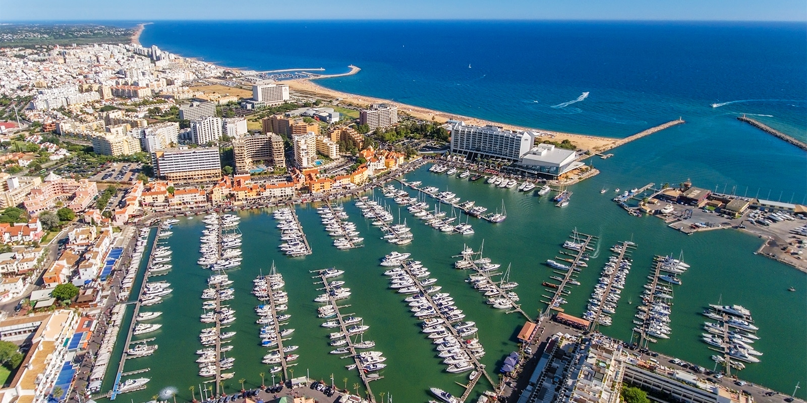 Aerial view of Algarve region.