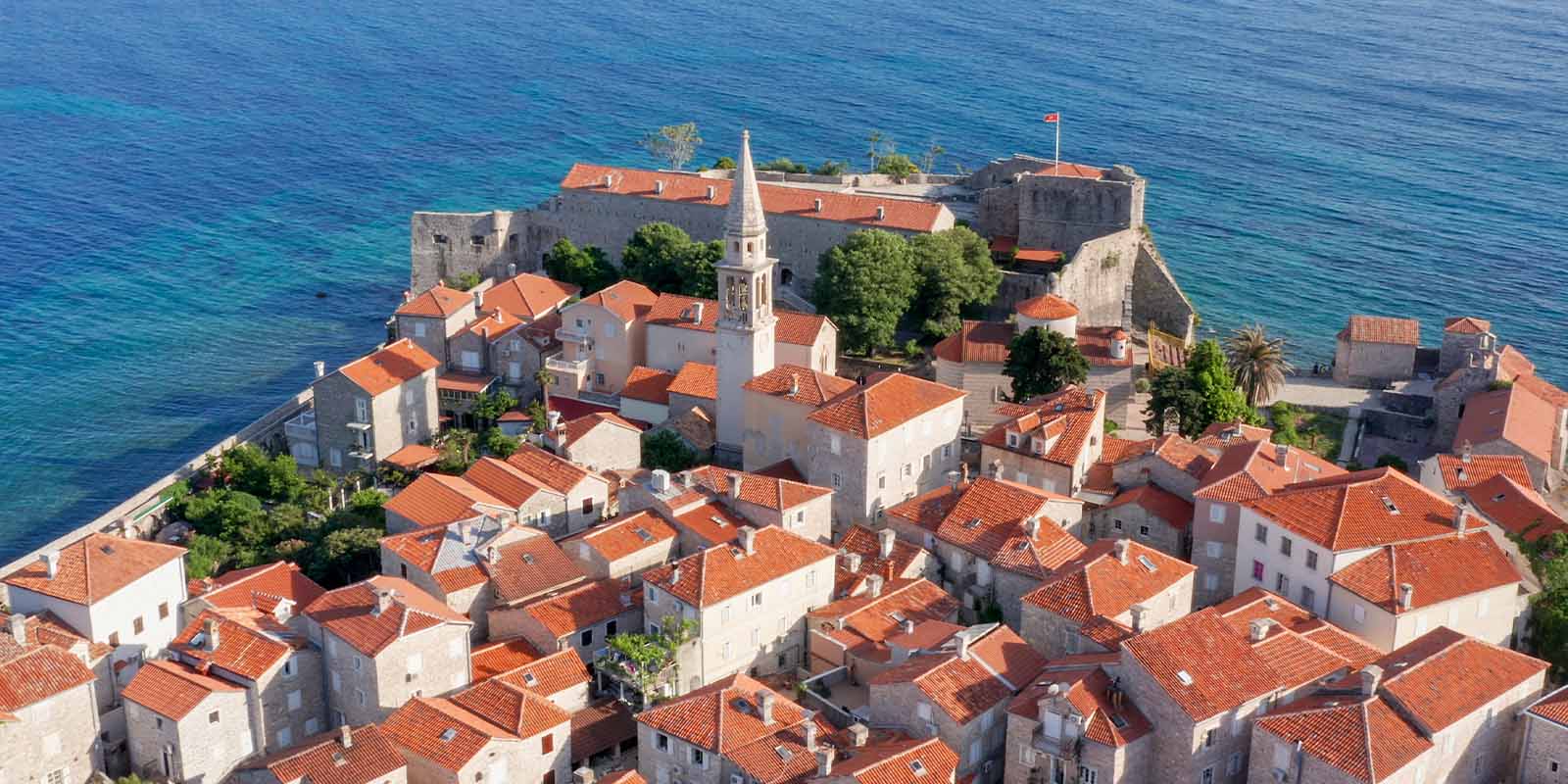 Aerial view of Budva.