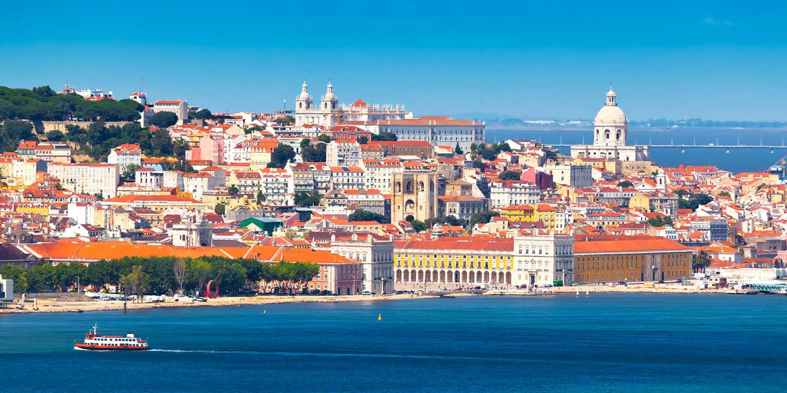 Lisbon Skyline as seen from Almada (Portugal).