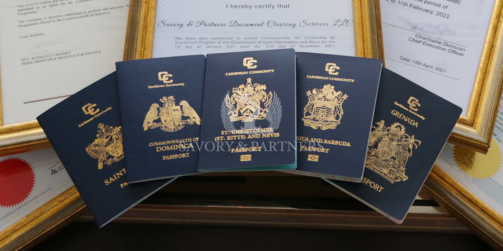 Caribbean Passports at Savory & Partners office in Dubai